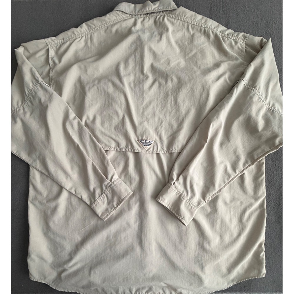 Columbia PFG Bahama II Long Sleeve Fishing Shirt Tan Sz XL- EUC- FM7048 - Picture 5 of 14